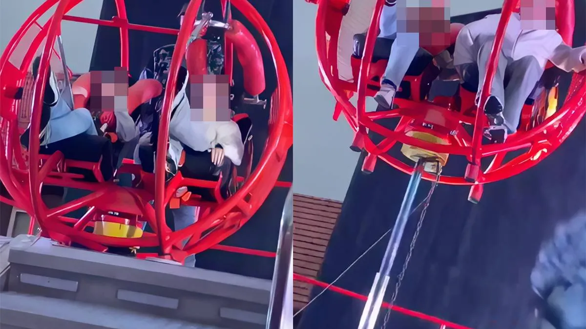 thumb vk meisje op kermis nistelrode maakt slimme beslissing en springt net op tijd uit fly zone attractie