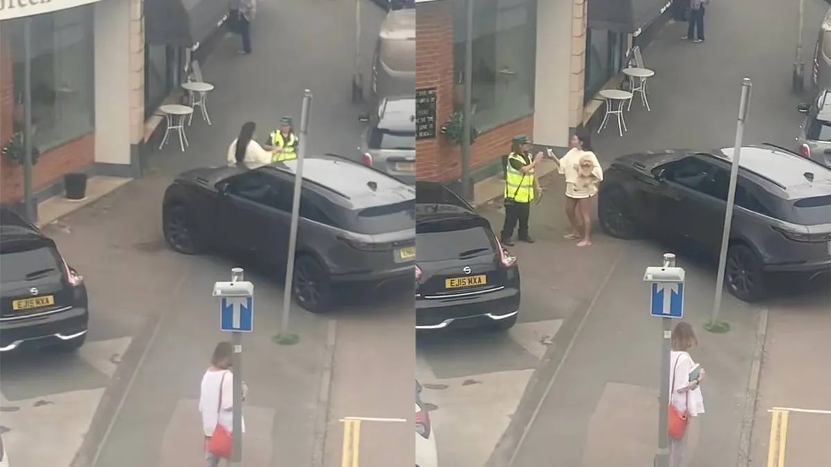 thumb vk vrouw in engeland vindt dat ze half op de stoep op invalidenparkeerplaats mag parkeren