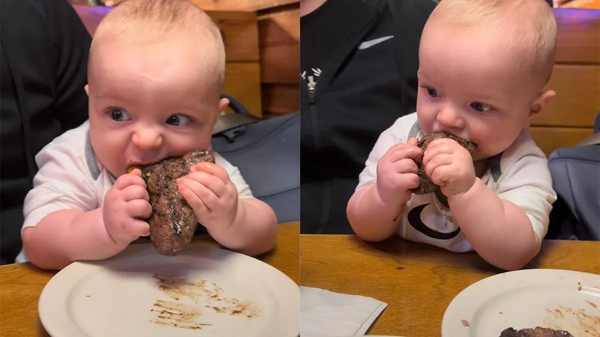 thumb_vk_Is_jong_geleerd_oud_gedaan_Baby_sabbelt_voor_het_eerst_op_een_steak