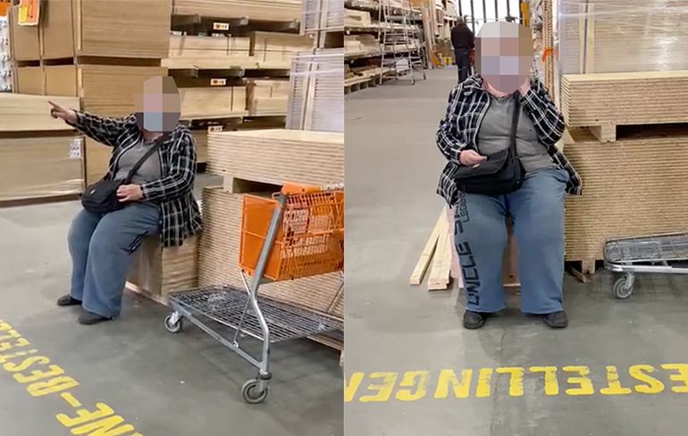 Niet de meest gezellige vrouw van Nederland in Hornbach Groningen
