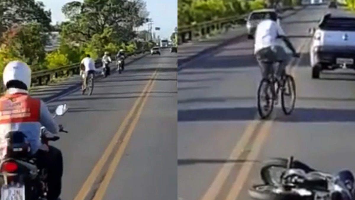 Zatte Braziliaan doet poging tot fietsen en gaat bijna allemaal goed