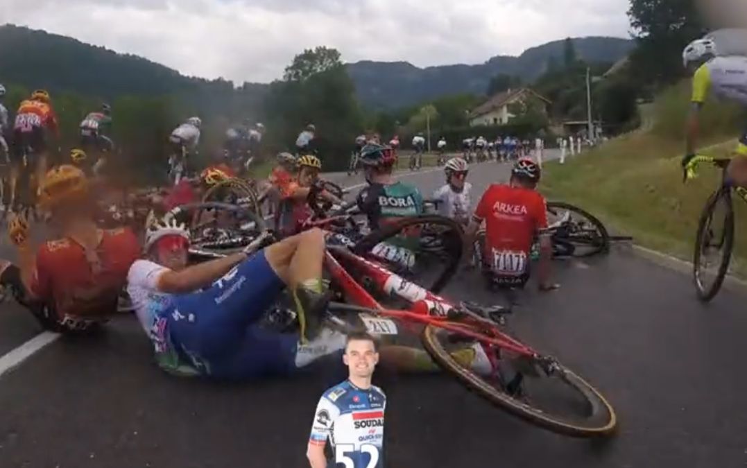 VIDEO Onthebike footage reveals how stage 14's mass crash occured