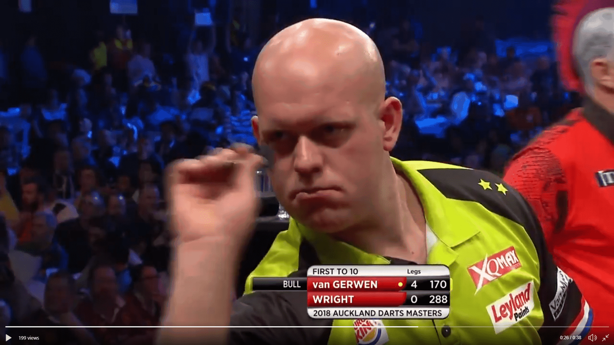 VIDEO: Van Gerwen hits 170 finish in Auckland semi-final against Wright