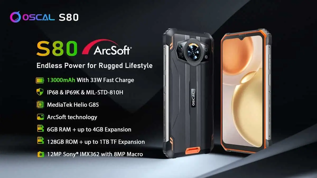 Oscal Unveils New Rugged Phone Oscal S80 with massive 13.000 mAh