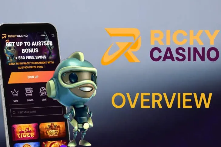 Ricky Casino interface showcasing games and bonuses