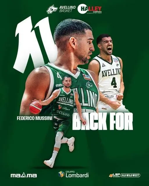 Federico Mussini confermato per il terzo anno di fila con Avellino Basket
