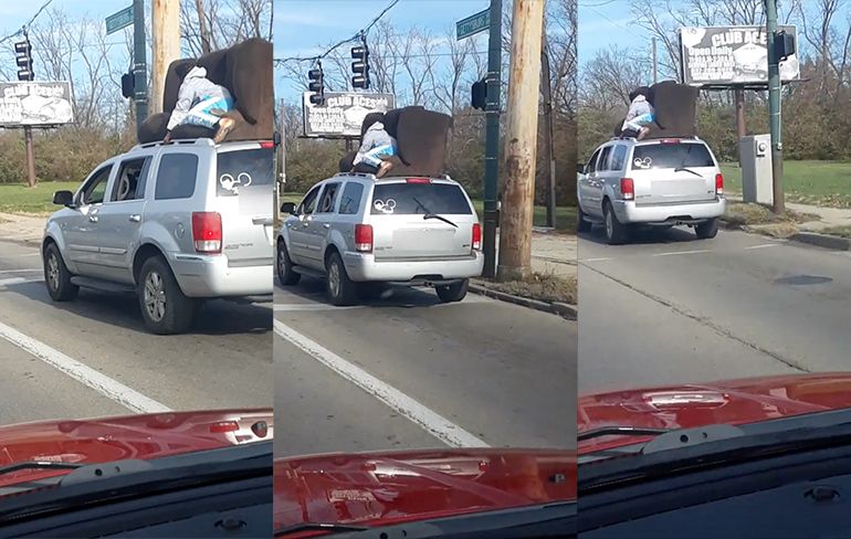 Vaak ben je te bang: Bank op dak van auto vervoeren | VK Magazine