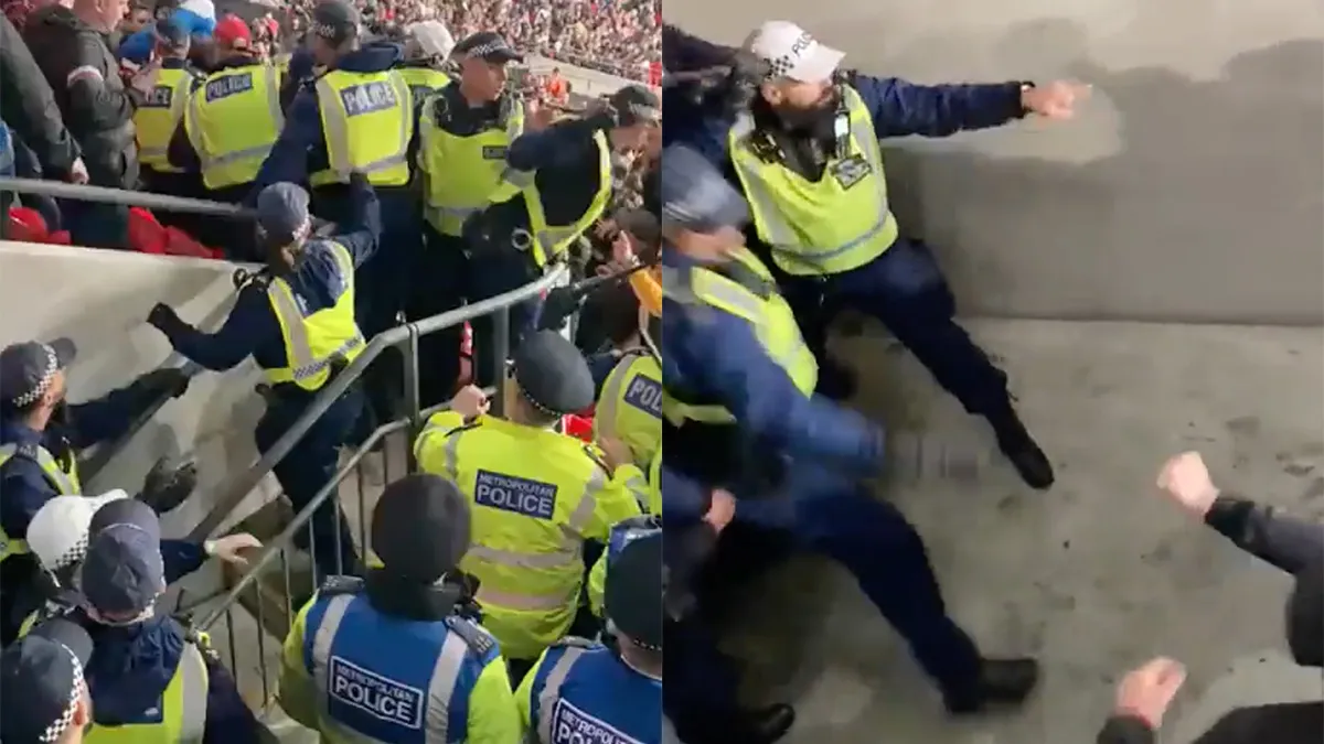 Engelse agenten leggen het op tribune af tegen Hongaarse hooligans | VK ...