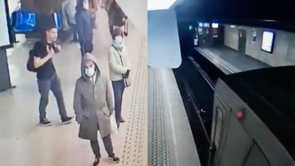 Metro in Brussel stopt maar net voor vrouw die op spoor is geduwd