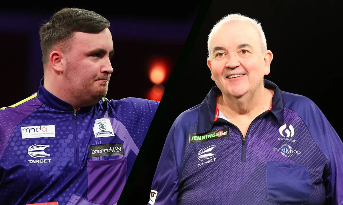 Luke Littler Warming Up Darts Icons like Van Gerwen and Price