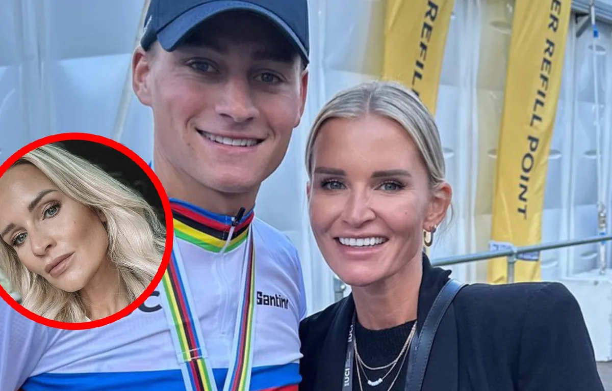 Foto: Mathieu van der Poel remt alleen voor zijn beeldschone vriendin ...