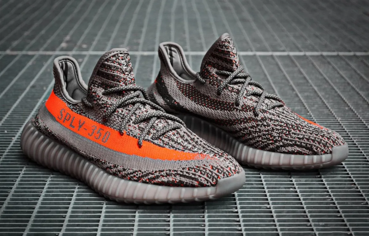 Yeezy 350 grijs oranje hotsell