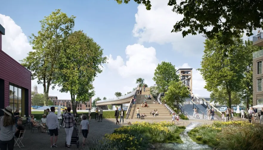 Bouw van de Passerelle -als duurzame loopbrug over het spoor- gaat beginnen