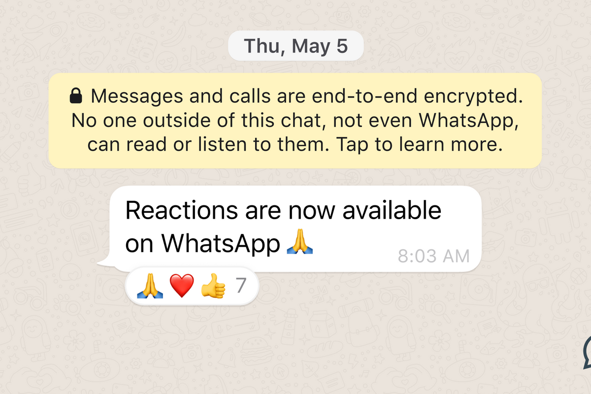 WhatsApp emoji-reacties nu ook in Nederland beschikbaar