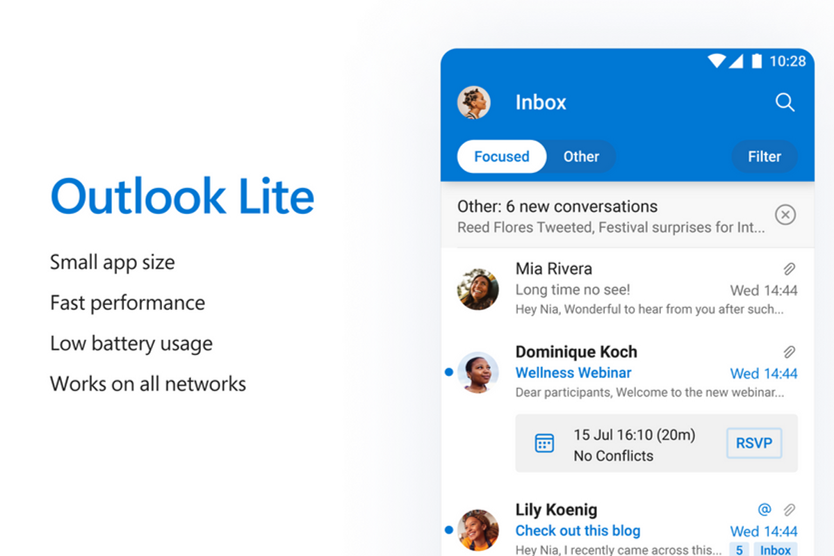 Microsoft Outlook Lite-app aangekondigd: lichtere versie van je mailbox