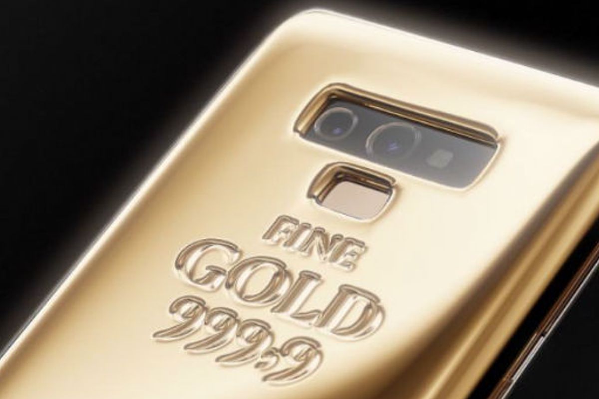 Zo ziet een Samsung Galaxy Note 9 met 1 kilo goud op de achterkant eruit