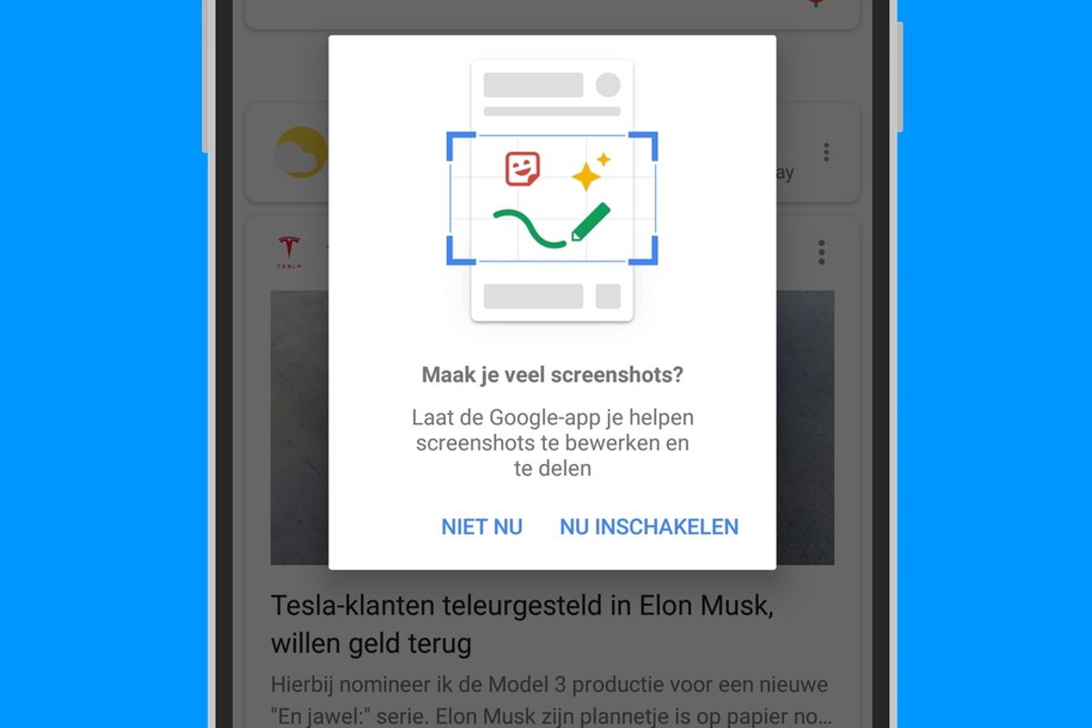 Google-app kan screenshots nu zelfstandig direct bewerken en delen