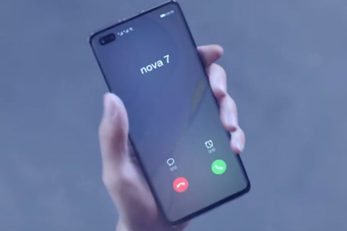 Huawei Nova 7 met gebogen schermranden te zien in teaservideo