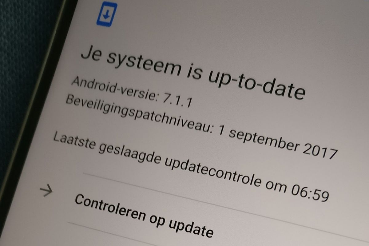 Knop voor checken op Android-updates werkt nog steeds niet, pas in 2018 fix