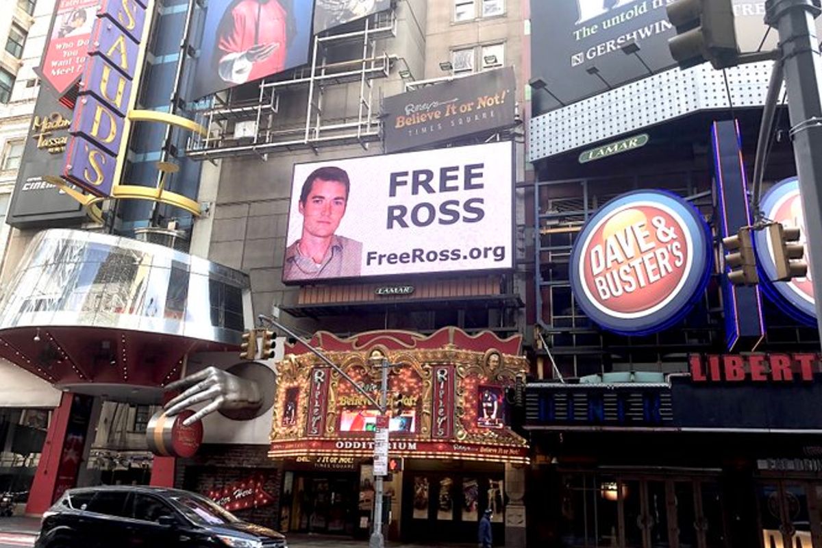 Bitcoin community pleit op Times Square voor vrijlating Ross Ulbricht