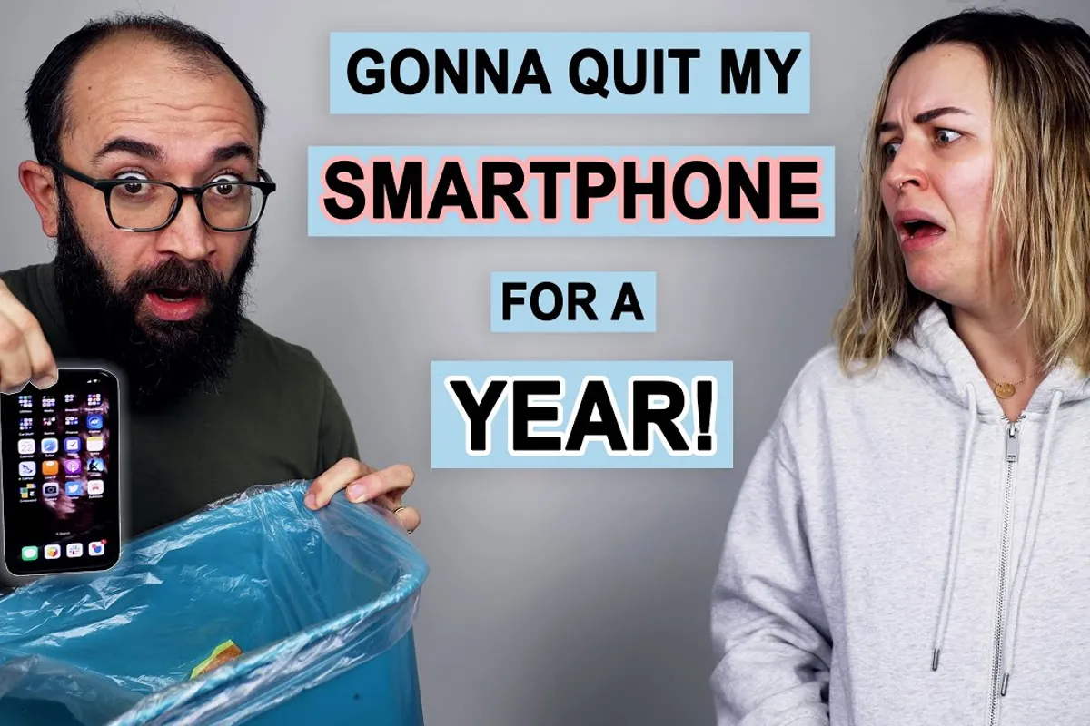 Baardmans besluit een héél jaar te stoppen met zijn smartphone!