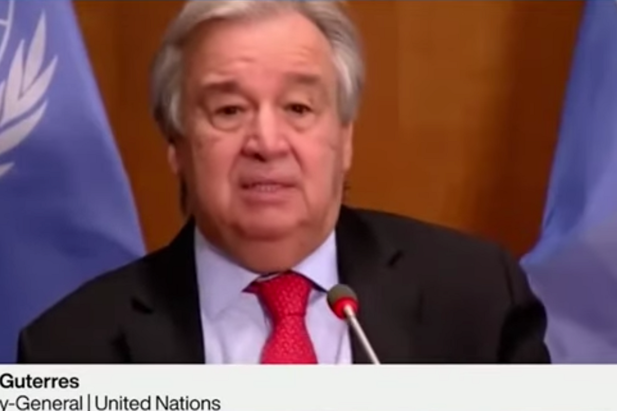 Globalistische Secretaris Generaal van de VN: 'We moeten één wereldeconomie hebben!' 'De natuur slaat terug!'