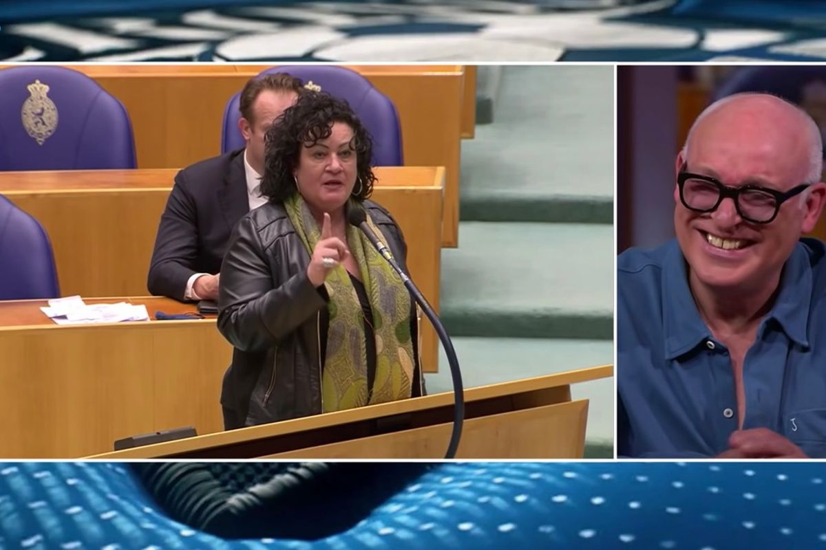 Caroline van der Plas (BBB) wordt uitgelachen door VI-heren maar reageert meteen: 'Derksen, jouw partij haalde 0 zetels. Kusje'