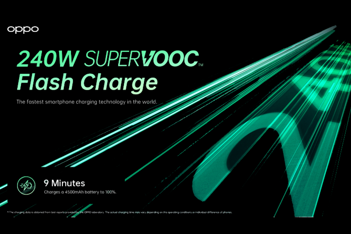 OPPO announces 240W fast charger: phone charged in 9 minutes