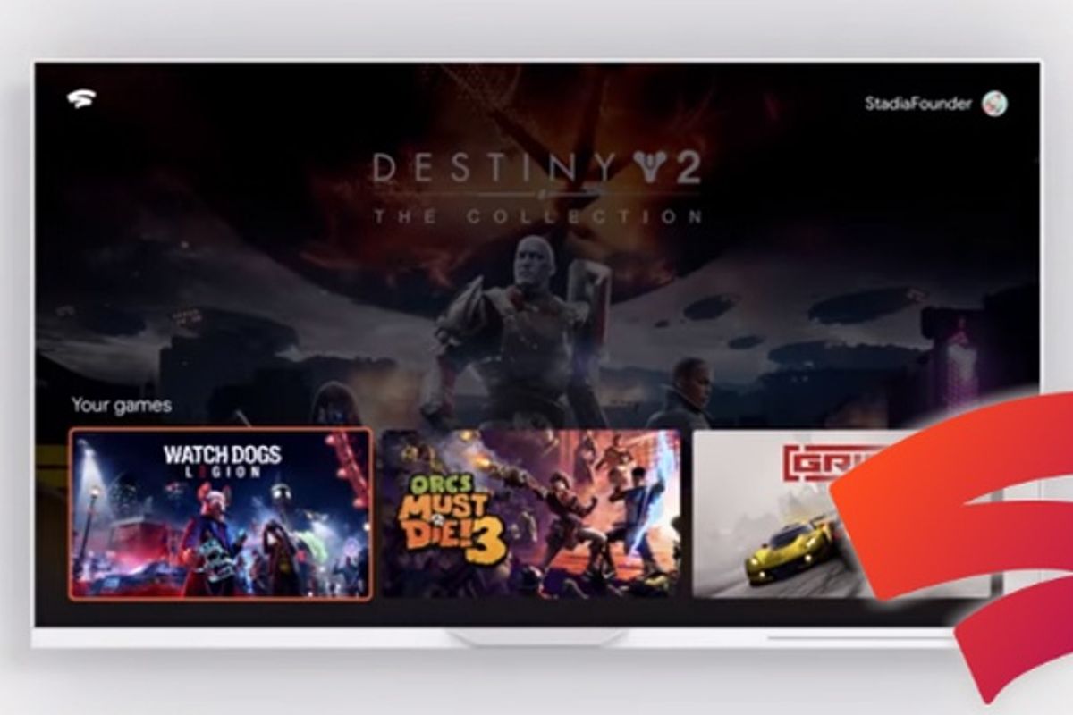 Dit is de interface van de Stadia-app voor Android en Android TV