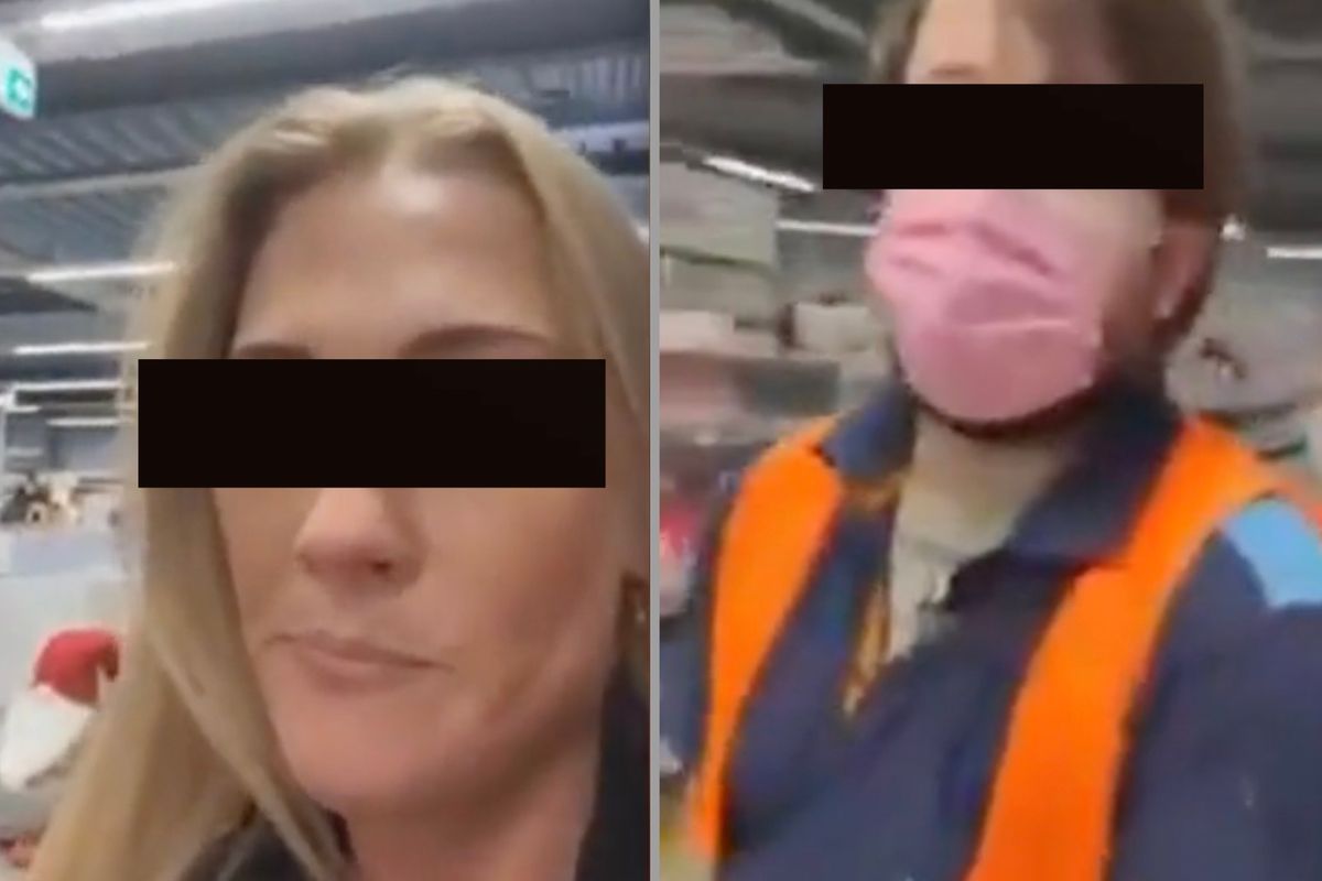 Blondine gaat door het lint omdat ze verplicht werd om mondmasker te dragen in Action-filiaal (video)