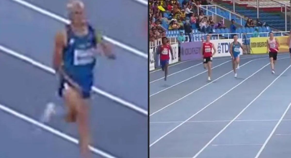 Atleet wordt laatste op WK 400 meter omdat tijdens de race... zijn willy uit z'n broek valt