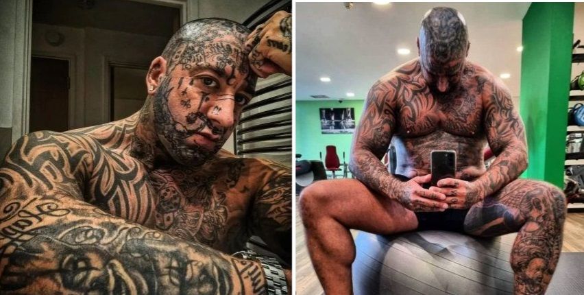 Ex-crimineel is onherkenbaar nadat hij 35.000 euro spendeerde aan tatoeages