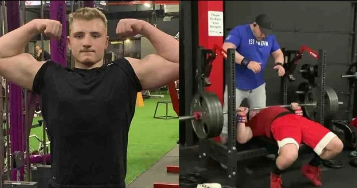15-jarige spierbundel Morgan is een sensatie door het aantal kilo's dat hij al kan bankdrukken