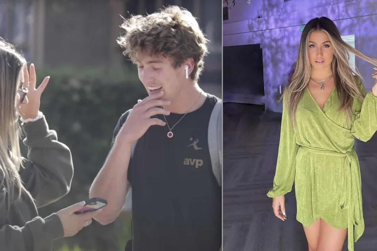 Hoeveel mannen zeggen ja als een wildvreemde blondine vraagt of ze hen mag kussen?
