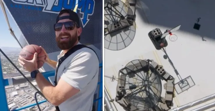 Dude Perfect verpulvert wereldrecord voor hoogste basketbalworp ooit en scoort vanop 260 meter