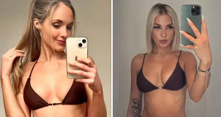 Double trouble met Vlaamse knapperds Natalia en Katy die samen topless het glas heffen (foto's)