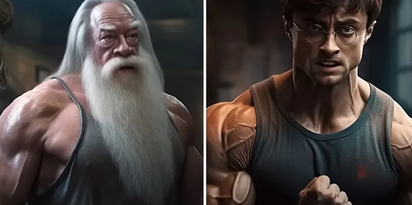 Virale AI-video transformeert Harry Potter in tovenaarswereld vol bodybuilders