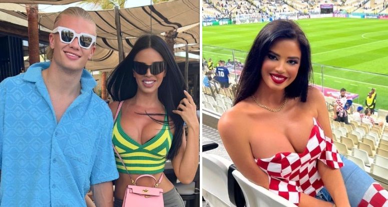 Fans gaan los op foto van Haaland met 'meest sexy fan van het WK': "Lastig, met twee ballen!"
