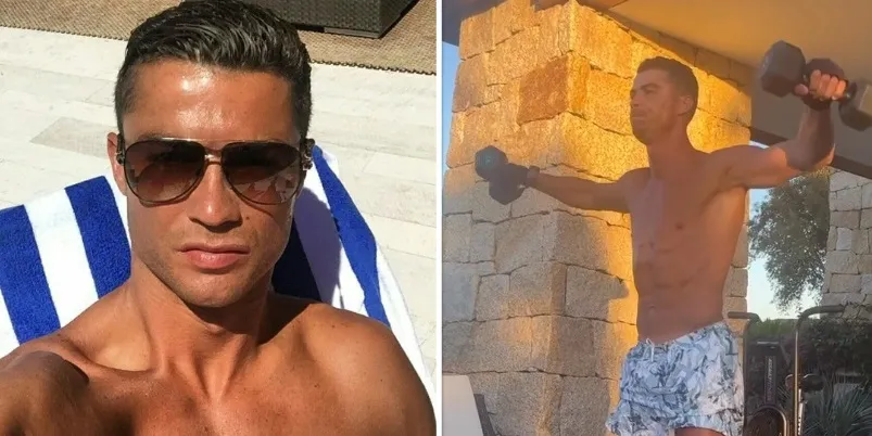 Zo houdt Cristiano Ronaldo zich fit op vakantie: gewichten heffen en... dansen (video)