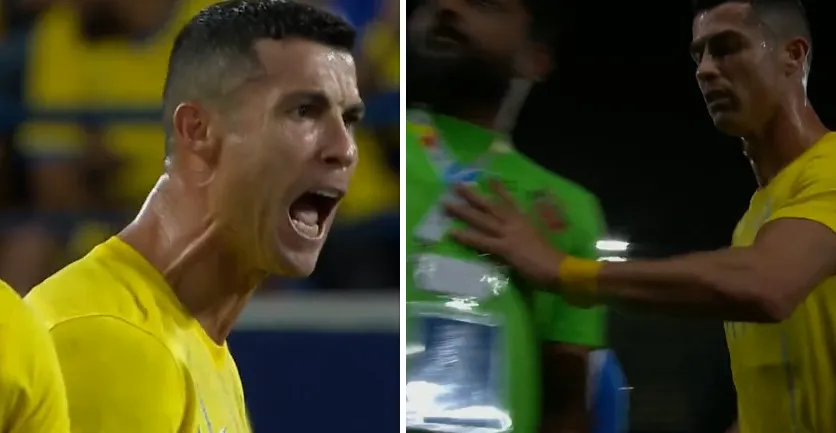 Cristiano Ronaldo gaat helemaal loco en begint te schelden en te duwen: "Word wakker!"