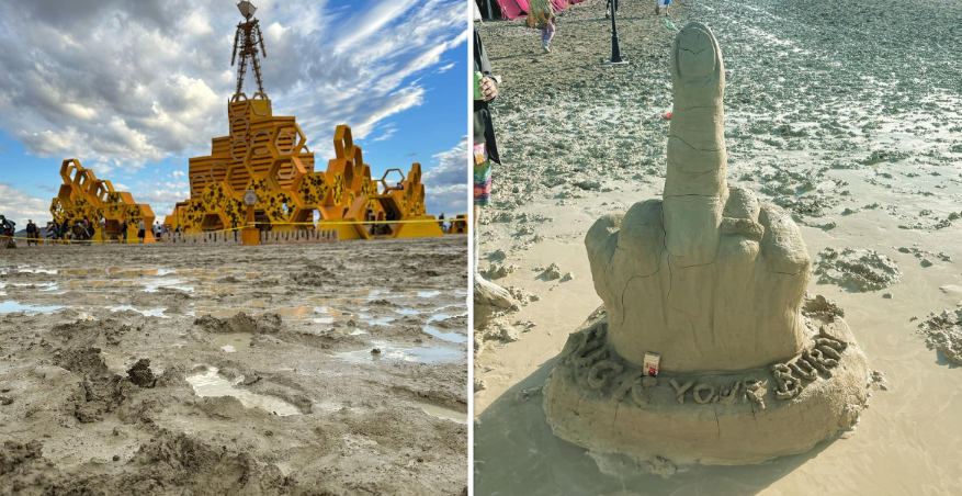 Soaked Man! Tienduizenden festivalgangers (nog dagen) vast op Burning Man door hevige regenval