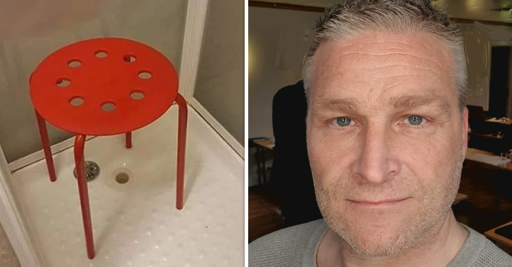 Horror in de douche! Noorse man raakt klem met z'n klokkenspel in gaten van IKEA-stoel