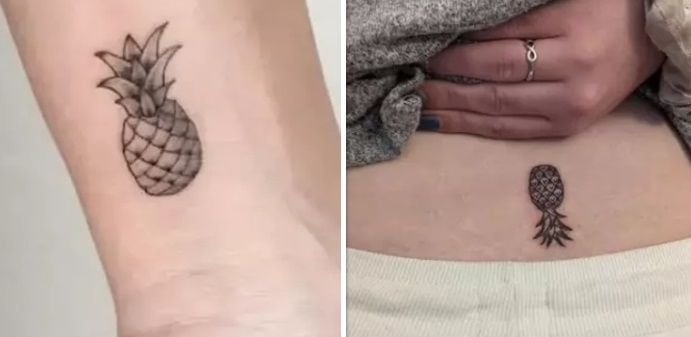Vrouw in shock nadat ze ontdekt dat haar ananas-tattoo een geheime (pikante) betekenis heeft
