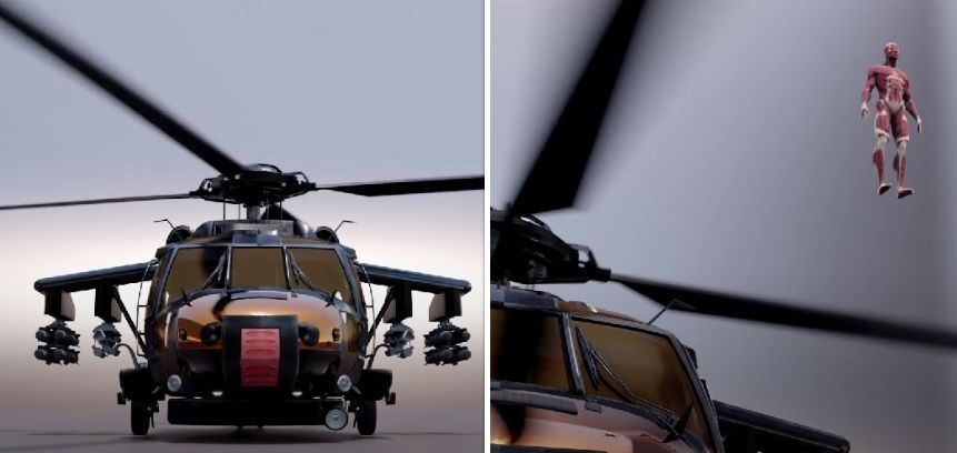 Huiveringwekkende simulatie laat zien wat er gebeurt als je in de rotorbladen van een helikopter valt