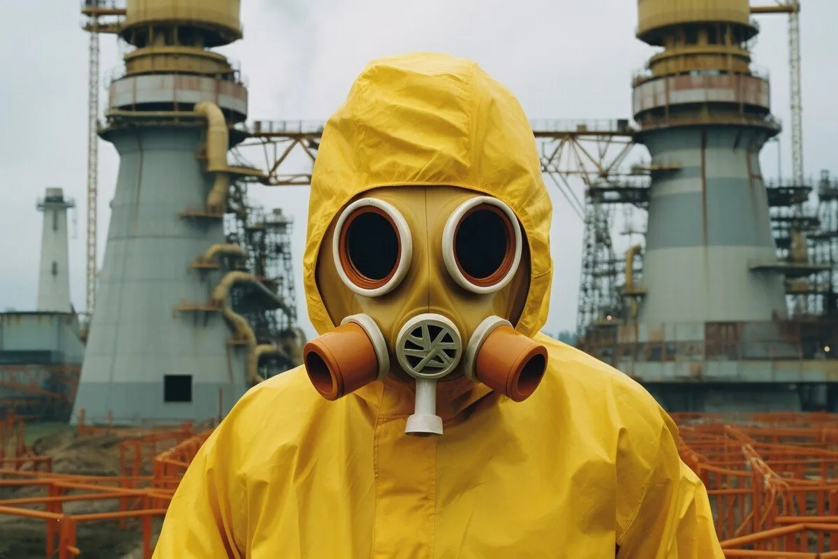 person wearing hazmat suit working nuclear power plant 23 2150805490