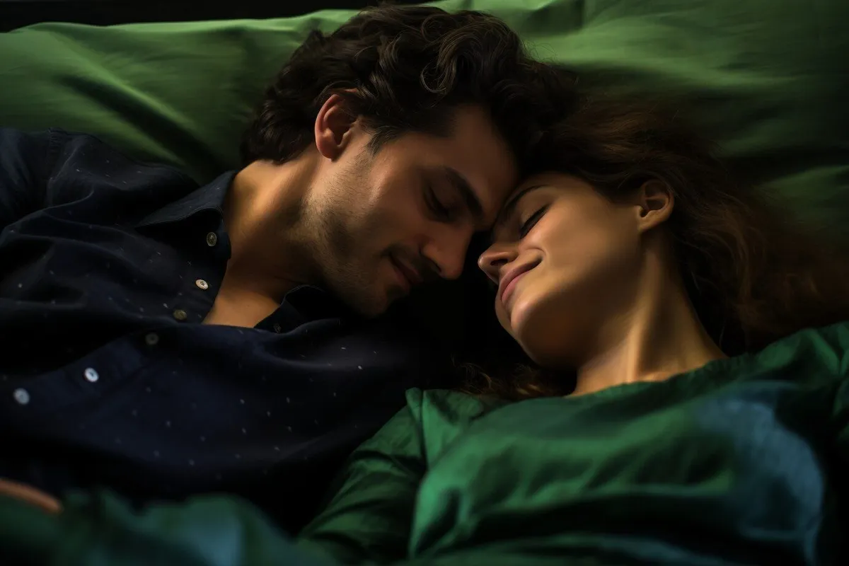 close up portrait couple together 23 2150890607