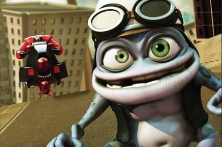 Ring ding ding! Veel mensen beseffen nu pas dat de Crazy Frog zijn 'pretstok' zichtbaar is