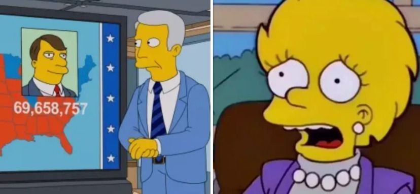 The Simpsons doen het weer! Serie voorspelde 20 jaar geleden de exacte kaart van de Amerikaanse verkiezingen