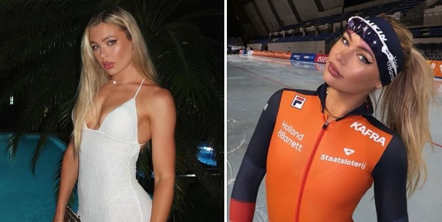 Hollandse schaatsbom Jutta Leerdam showt nog eens de weinig verhullende outfits die ze droeg tijdens 'Fight Week'