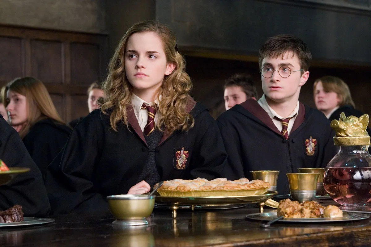 wb hp f6 hermione harry pie food feast dinner
